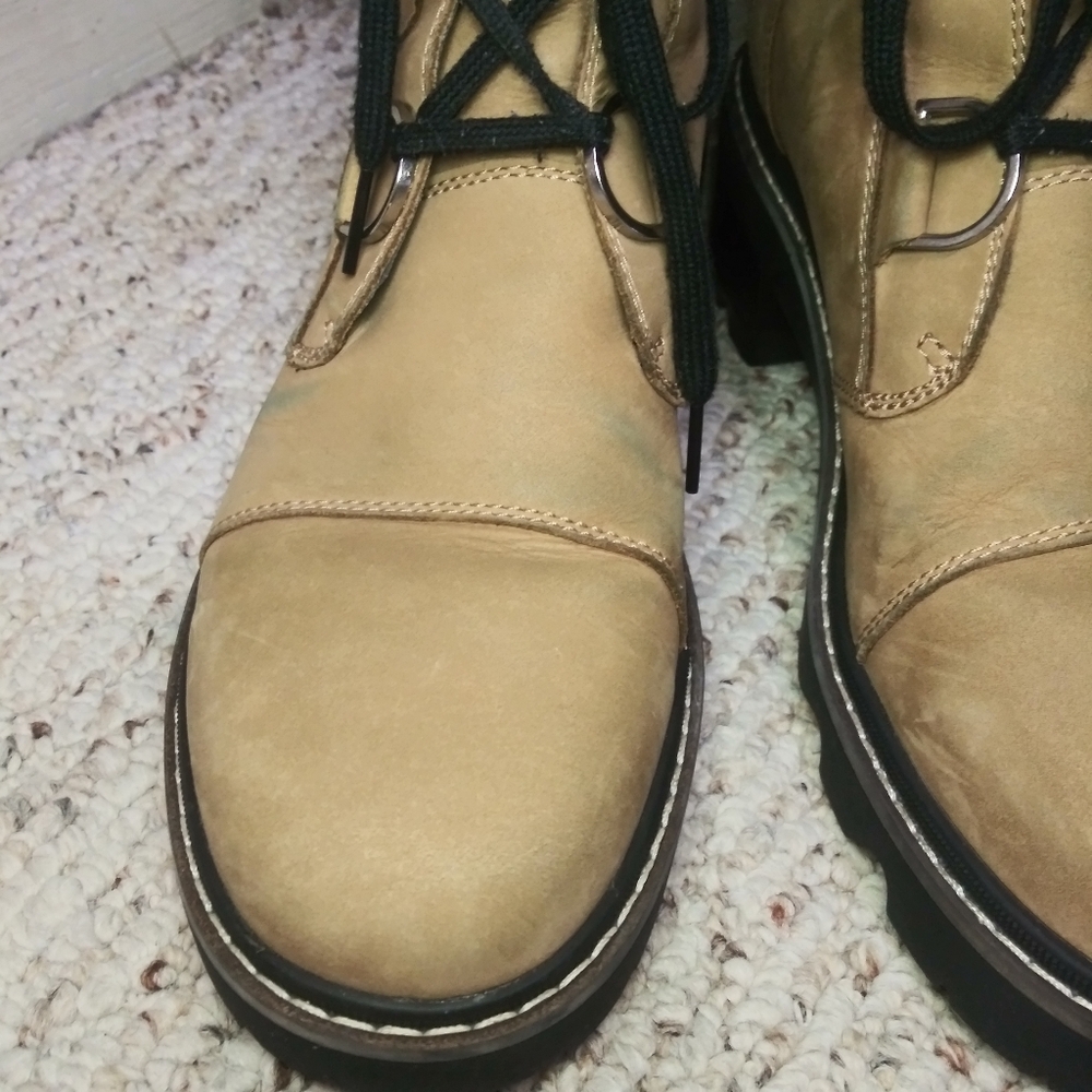 Sorel Joan Now Caribou Buff & Black Color Waterproof Leather Lace-Up Boots - Picture 4 of 12